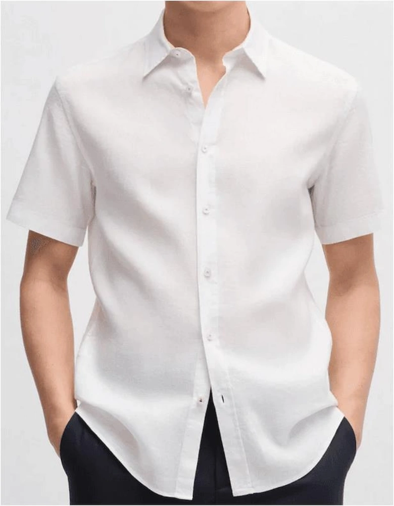 C-Roan Linen Slim Fit White Shirt