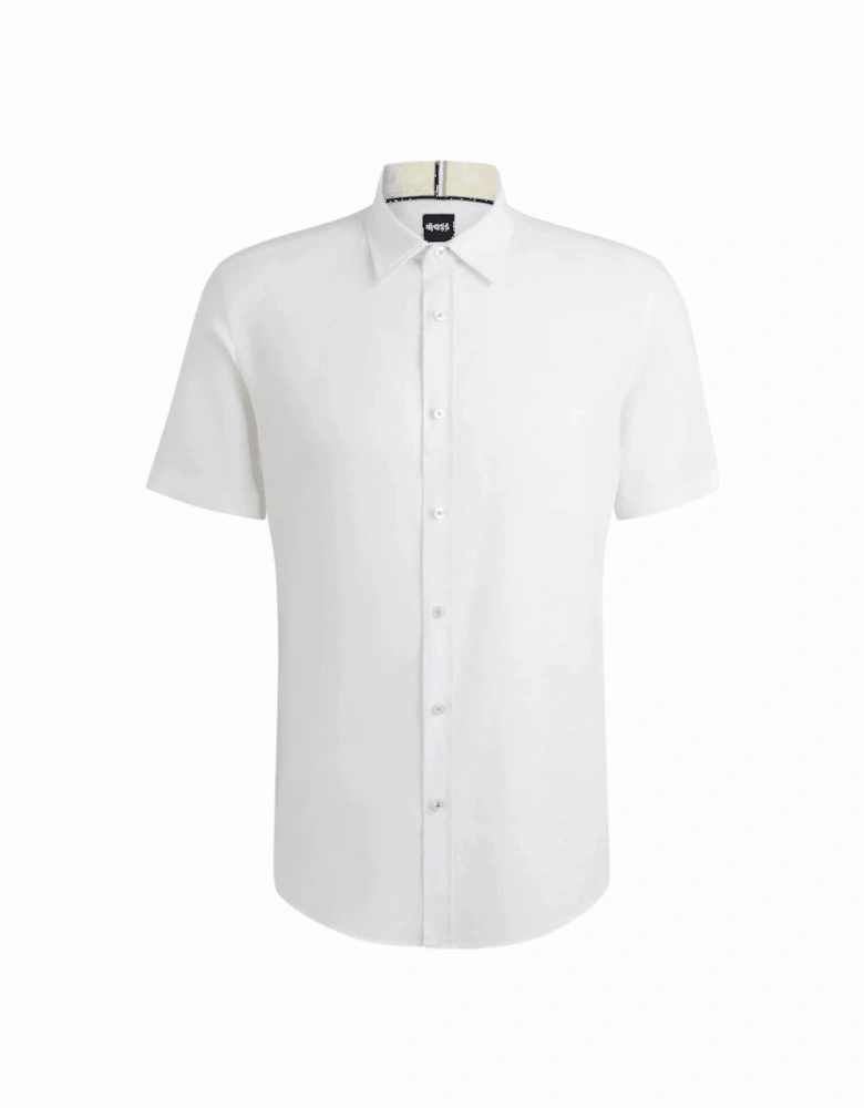 C-Roan Linen Slim Fit White Shirt