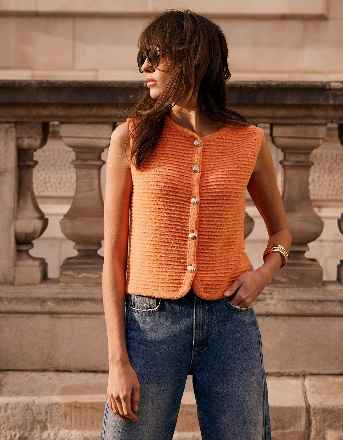 Orange Shell Button Waistcoat, 2 of 1