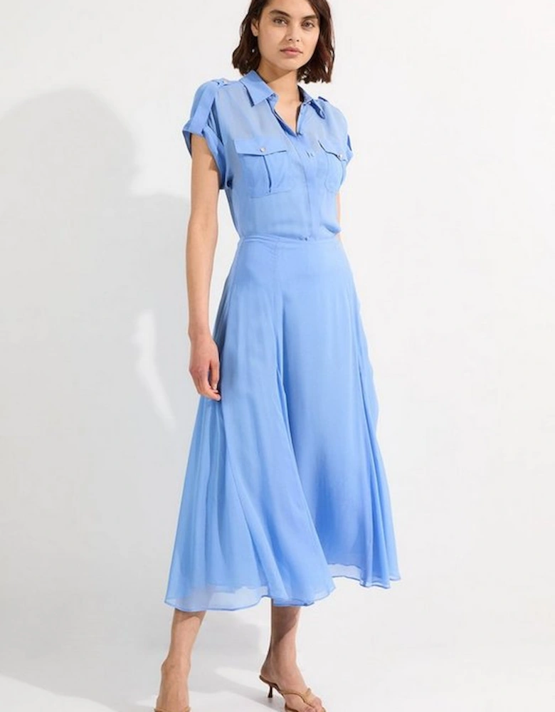 Sheer Viscose Georgette Woven Maxi Skirt
