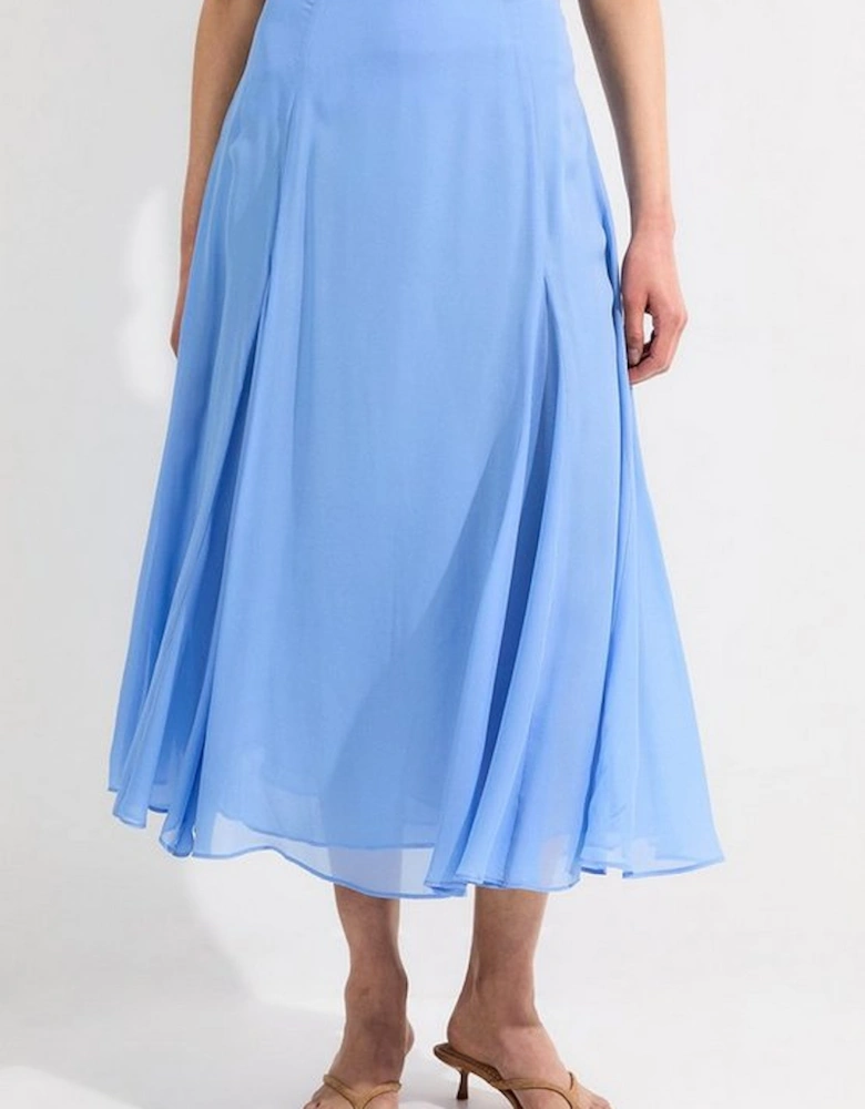 Sheer Viscose Georgette Woven Maxi Skirt