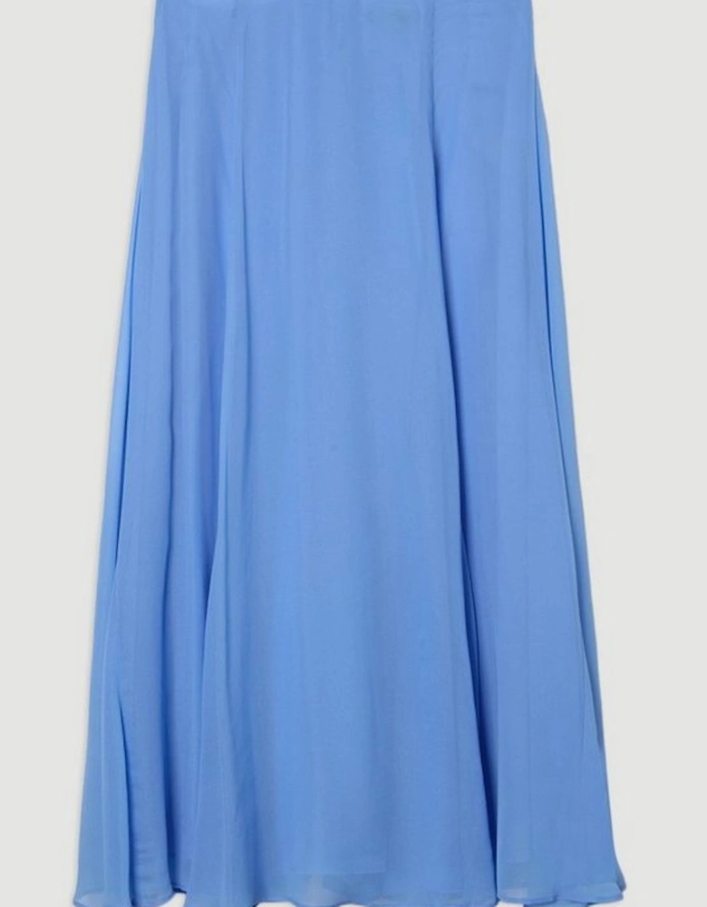 Sheer Viscose Georgette Woven Maxi Skirt