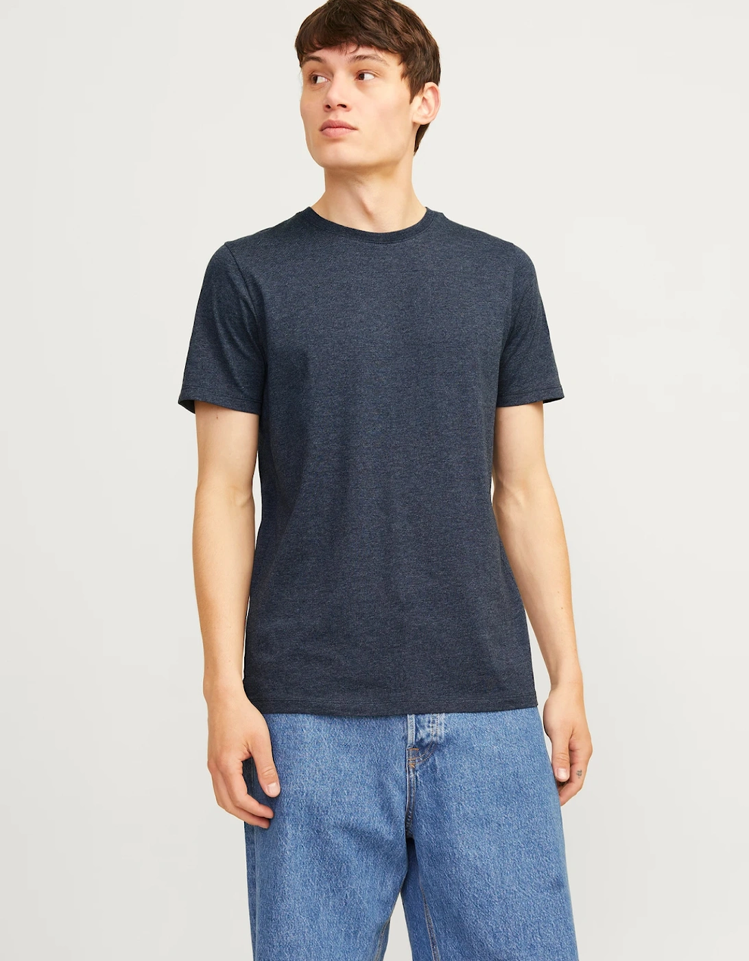 Jack & Jones Men's Navy Essentials Short Sleeve Tee Blazer Melange - : Regular/40 Large