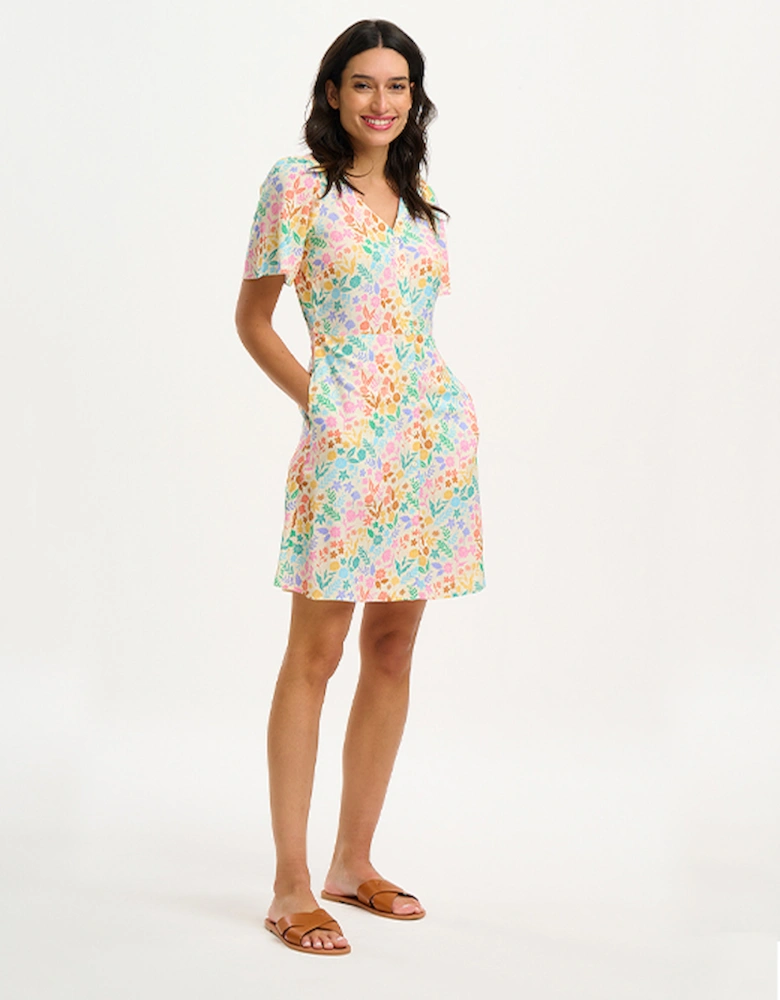 Kari Dress Multi Rainbow Botanical Floral
