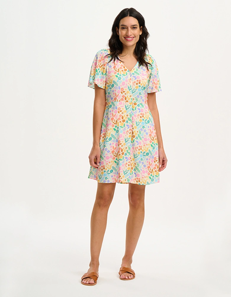 Kari Dress Multi Rainbow Botanical Floral
