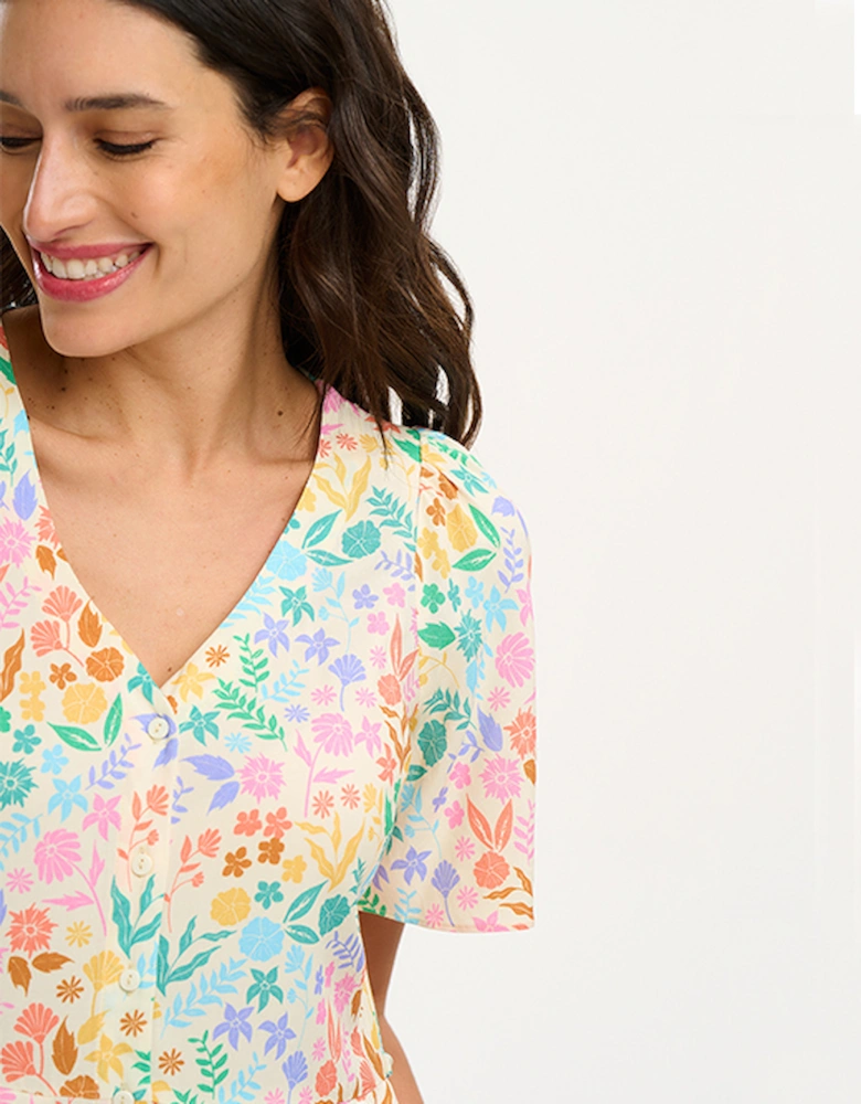 Kari Dress Multi Rainbow Botanical Floral