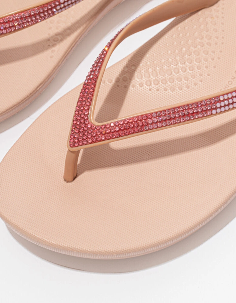 IQUSHION Womens Flip Flops Beige