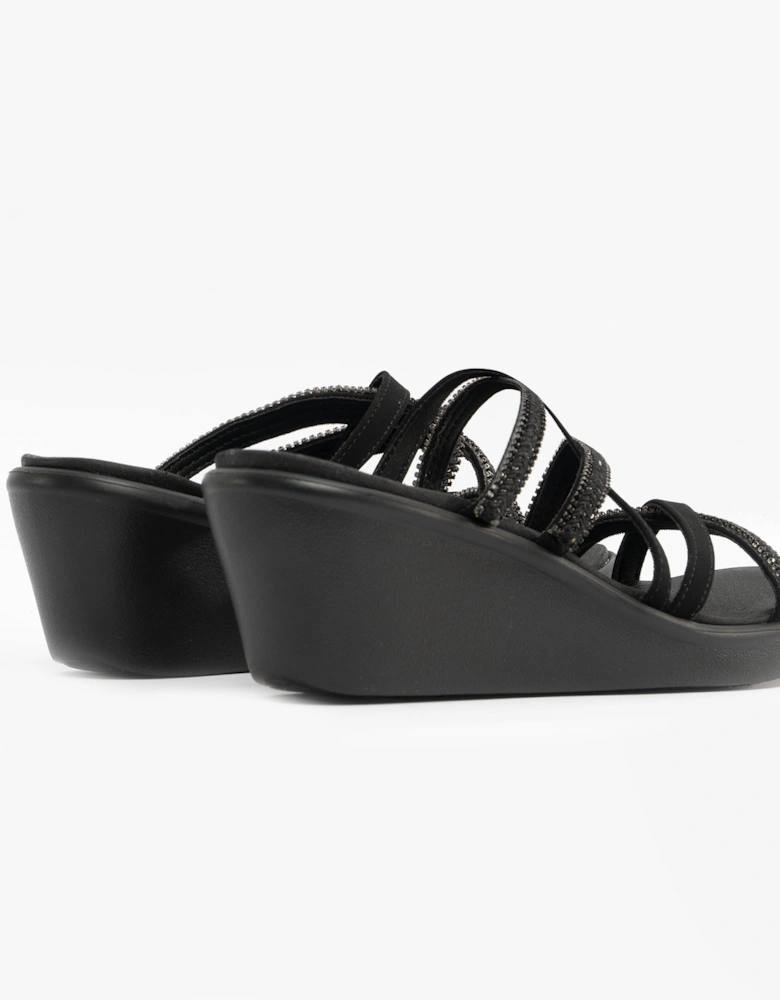 RUMBLE ON - NIGHT OUT Womens Multi Strap Sliders Black