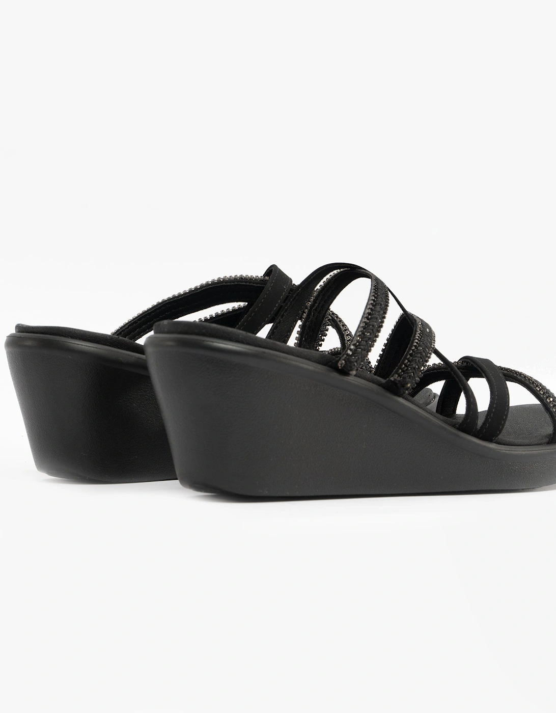 RUMBLE ON - NIGHT OUT Womens Multi Strap Sliders Black