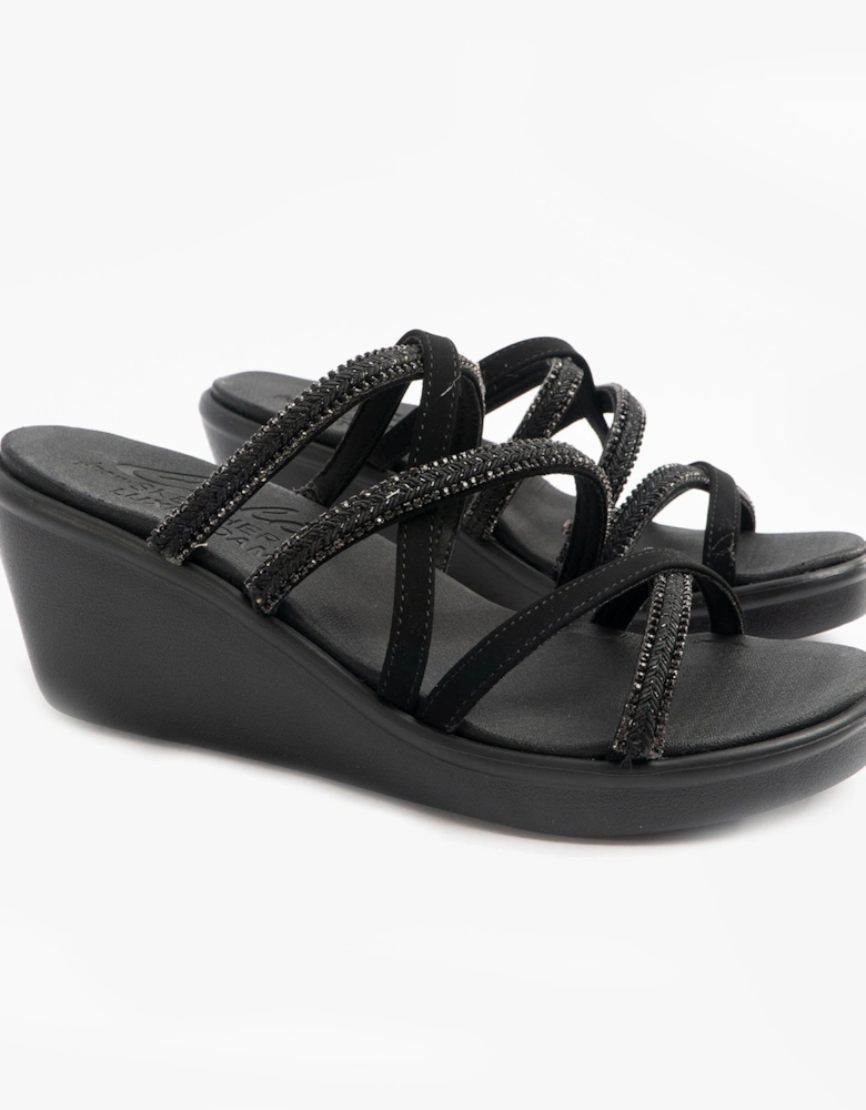 RUMBLE ON - NIGHT OUT Womens Multi Strap Sliders Black