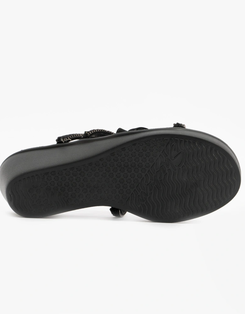 RUMBLE ON - NIGHT OUT Womens Multi Strap Sliders Black