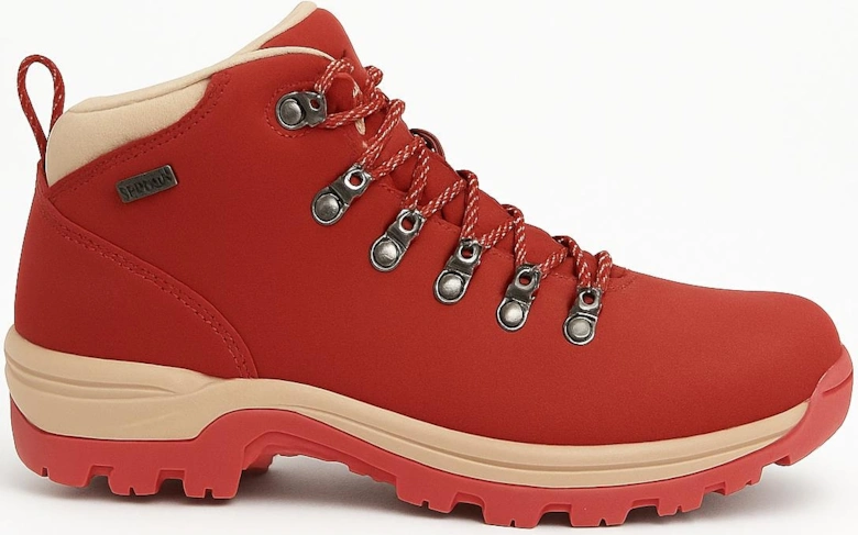 TREK Womens Waterproof Hiking Boots Dark Red