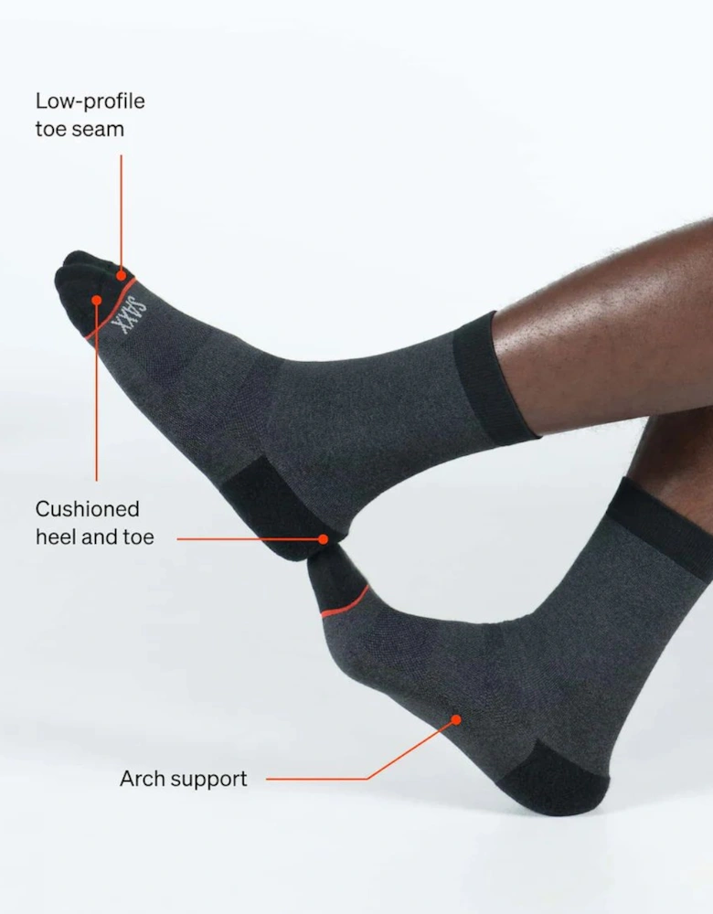 2-Pack Whole Package Crew Socks, Black Heather / Ombre Rugby