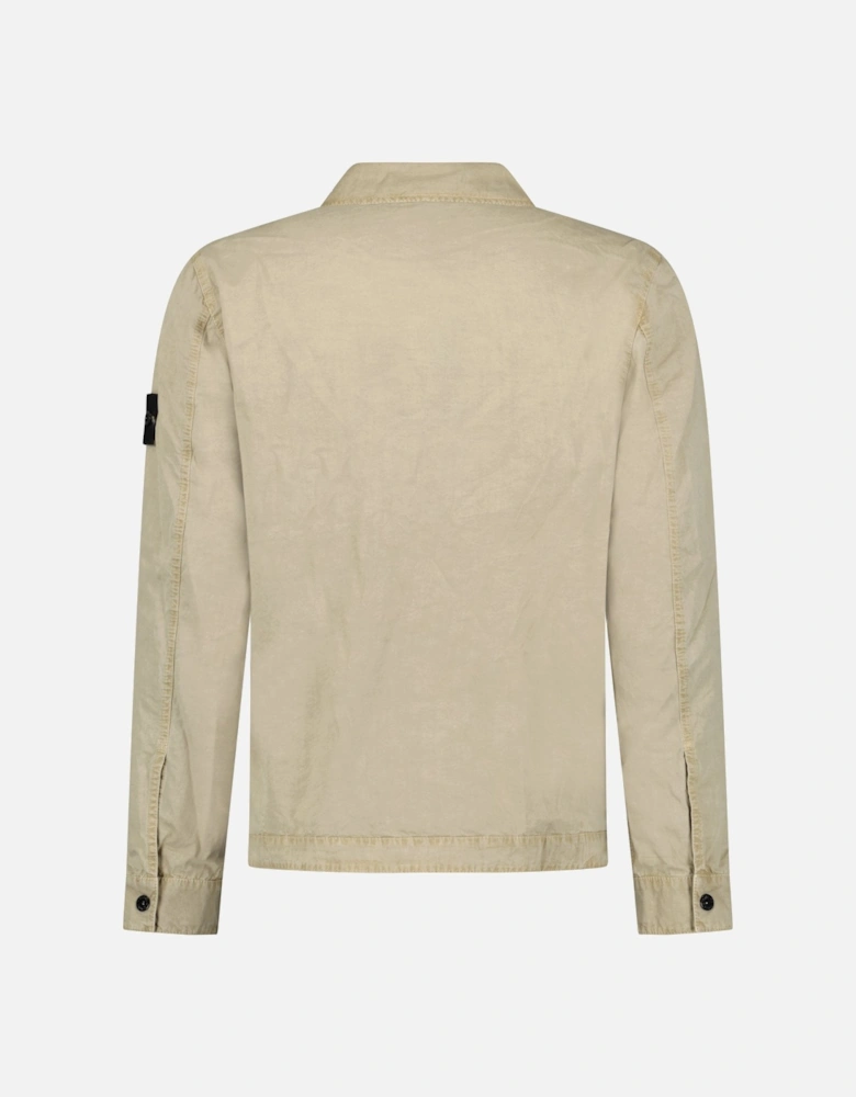 Brushed Organic Cotton Canvas Overshirt in Desert