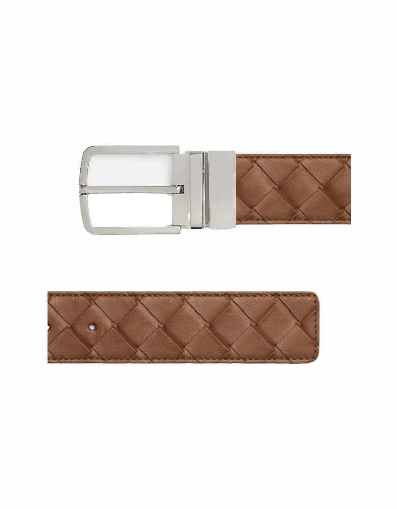 Intrecciato Leather Belt in Brown