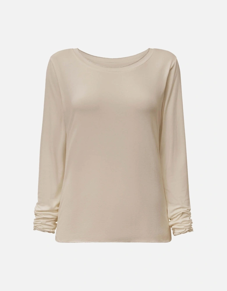 Long Sleeve Beige Top