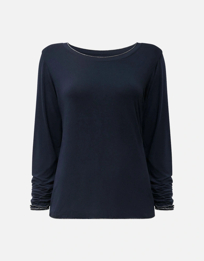 Long Sleeve Navy Top