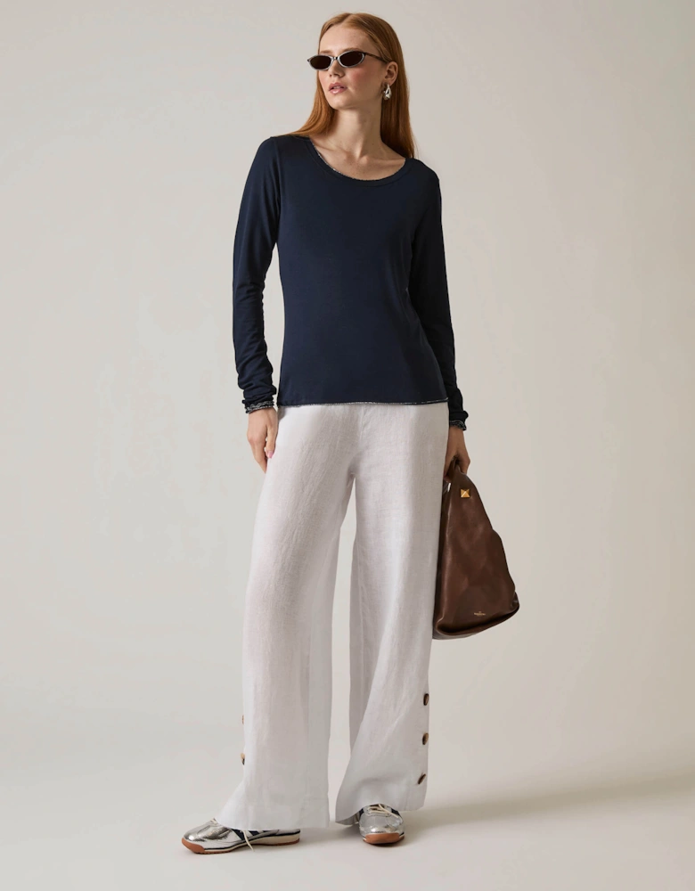 Long Sleeve Navy Top