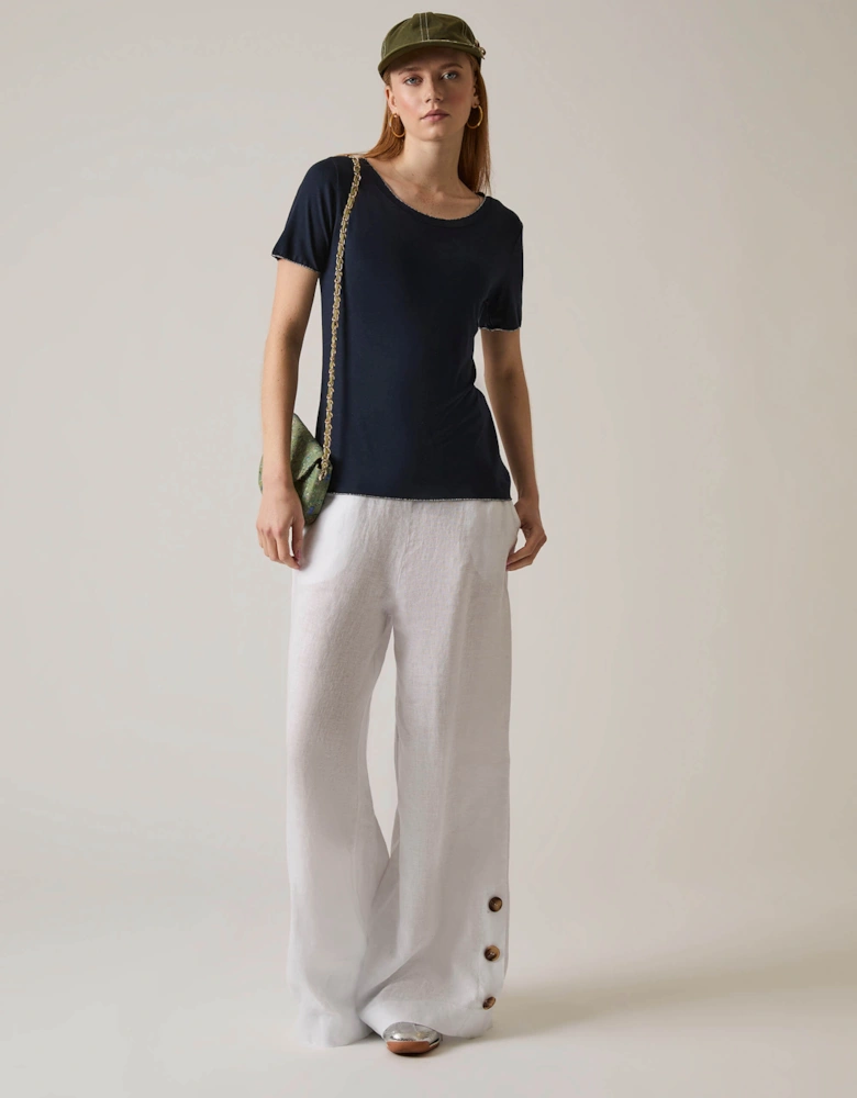 Short Sleeve Navy Top