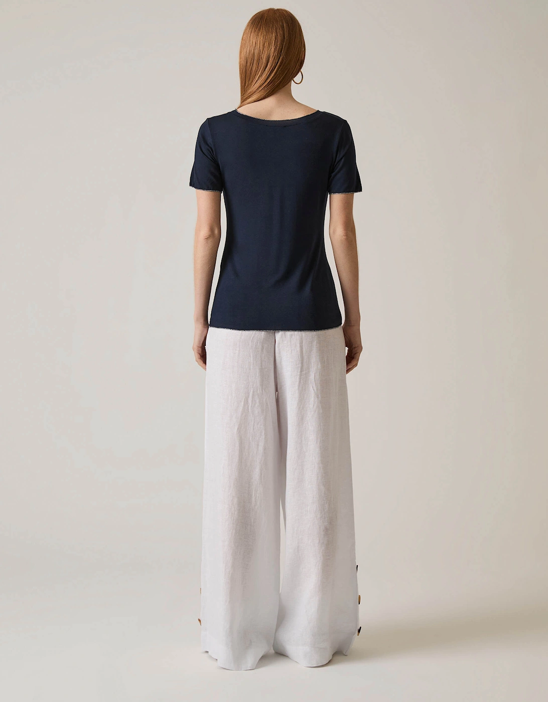 Short Sleeve Navy Top