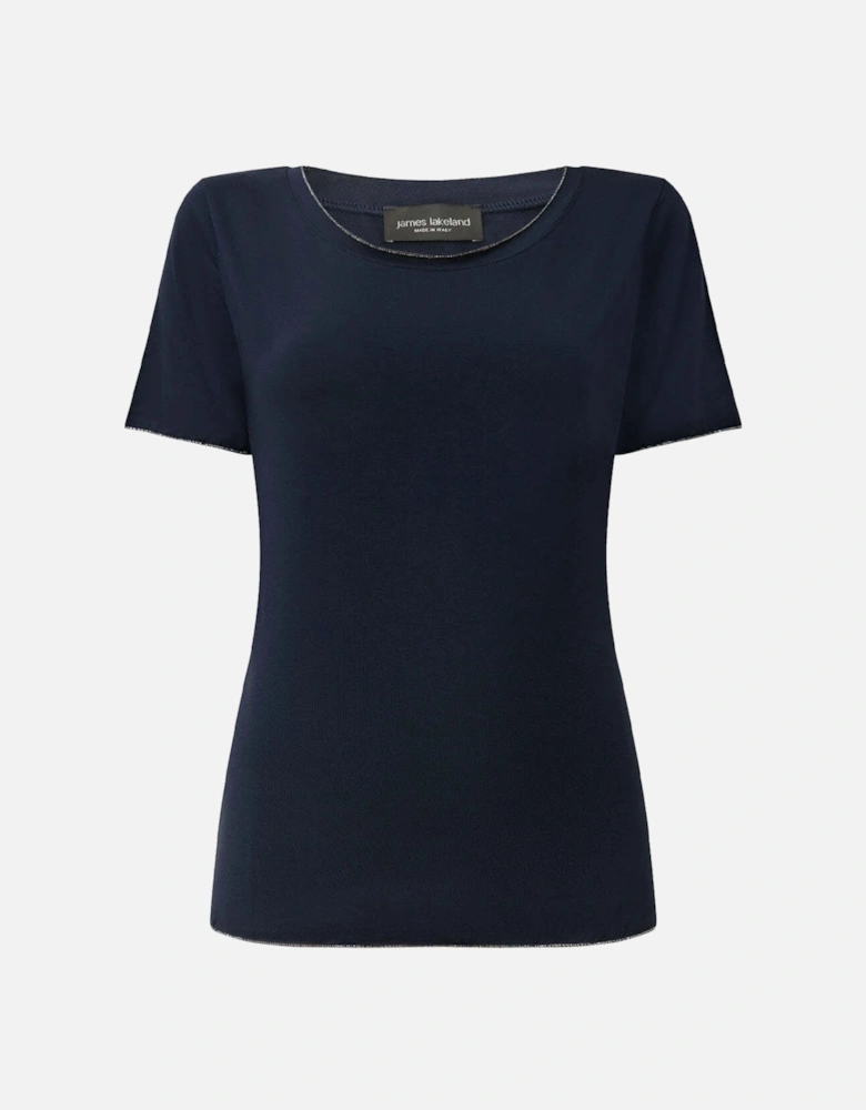 Short Sleeve Navy Top