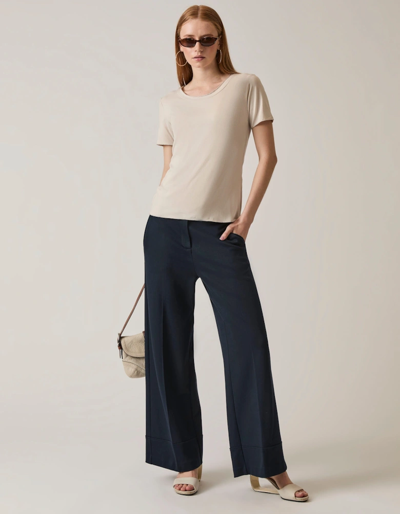 Short Sleeve Beige Top