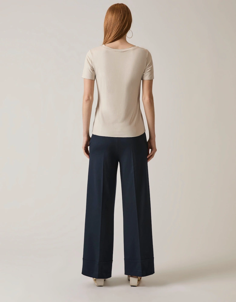 Short Sleeve Beige Top