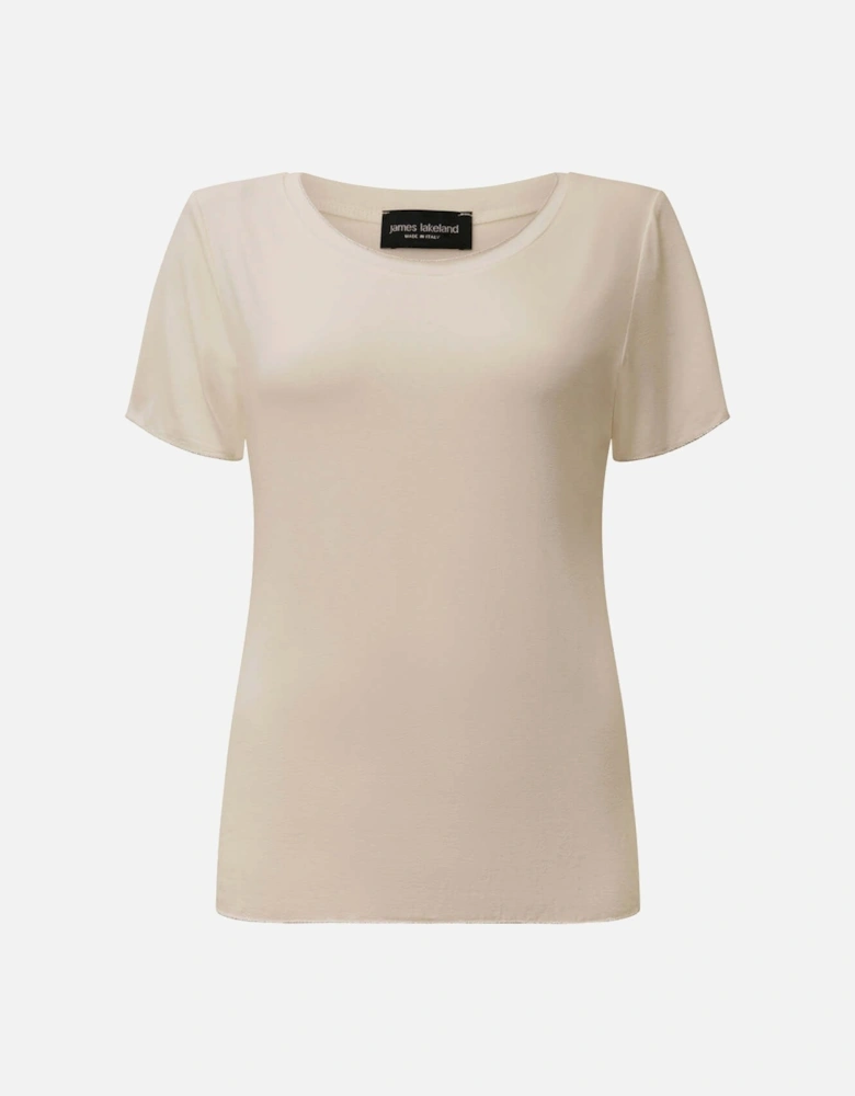 Short Sleeve Beige Top