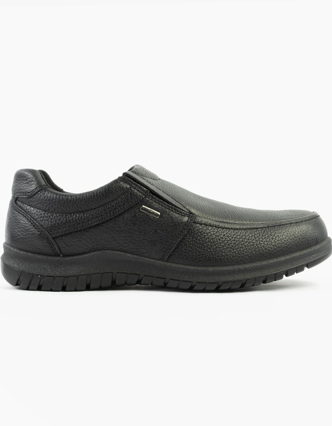 M227A Mens Casual Leather Slip-On Shoes Black, 5 of 4
