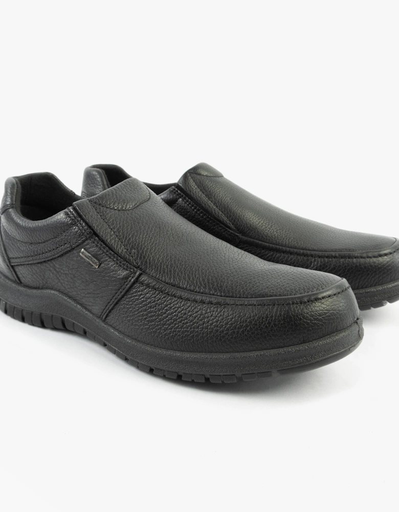 M227A Mens Casual Leather Slip-On Shoes Black