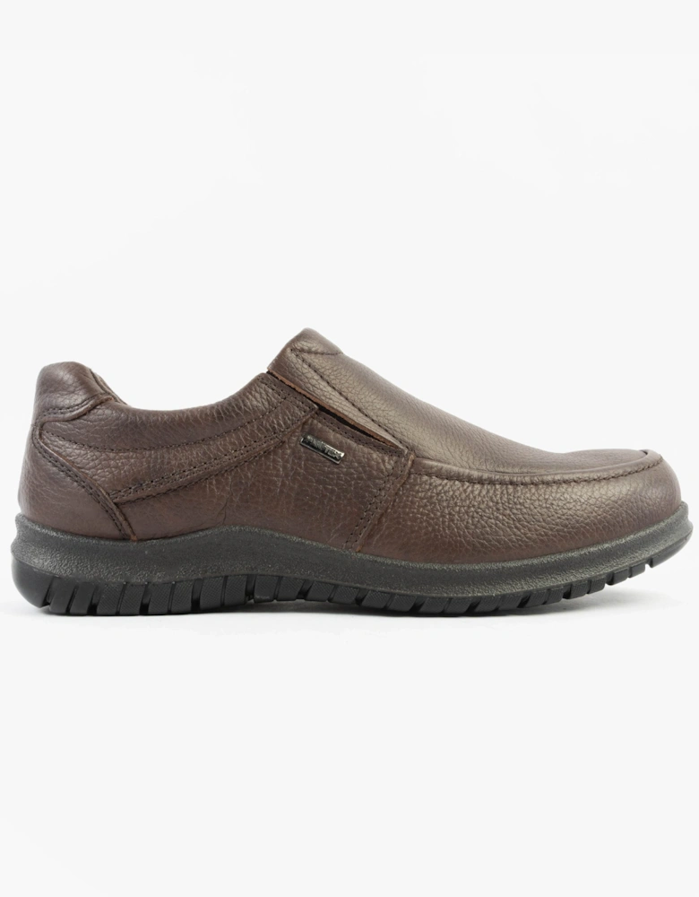 M227B Mens Casual Leather Slip-On Shoes Brown