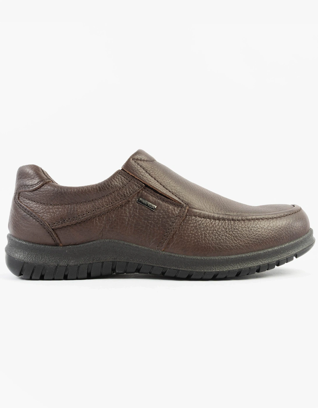 M227B Mens Casual Leather Slip-On Shoes Brown, 5 of 4