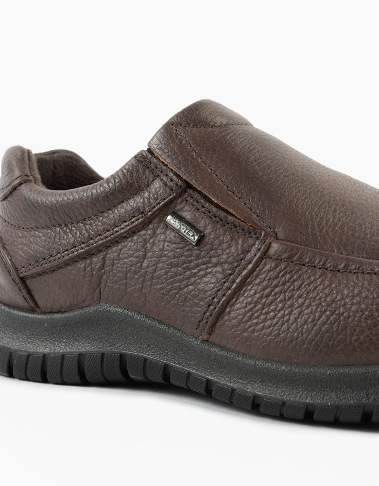 M227B Mens Casual Leather Slip-On Shoes Brown