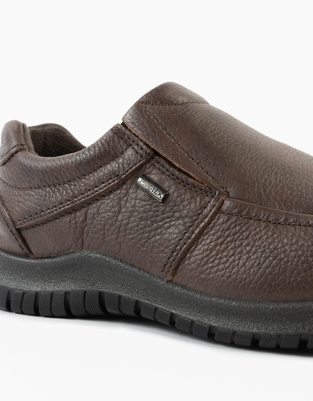 M227B Mens Casual Leather Slip-On Shoes Brown