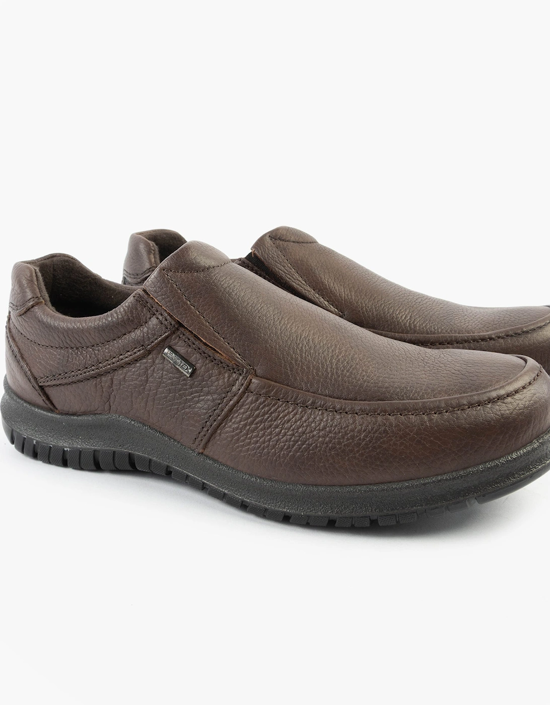 M227B Mens Casual Leather Slip-On Shoes Brown
