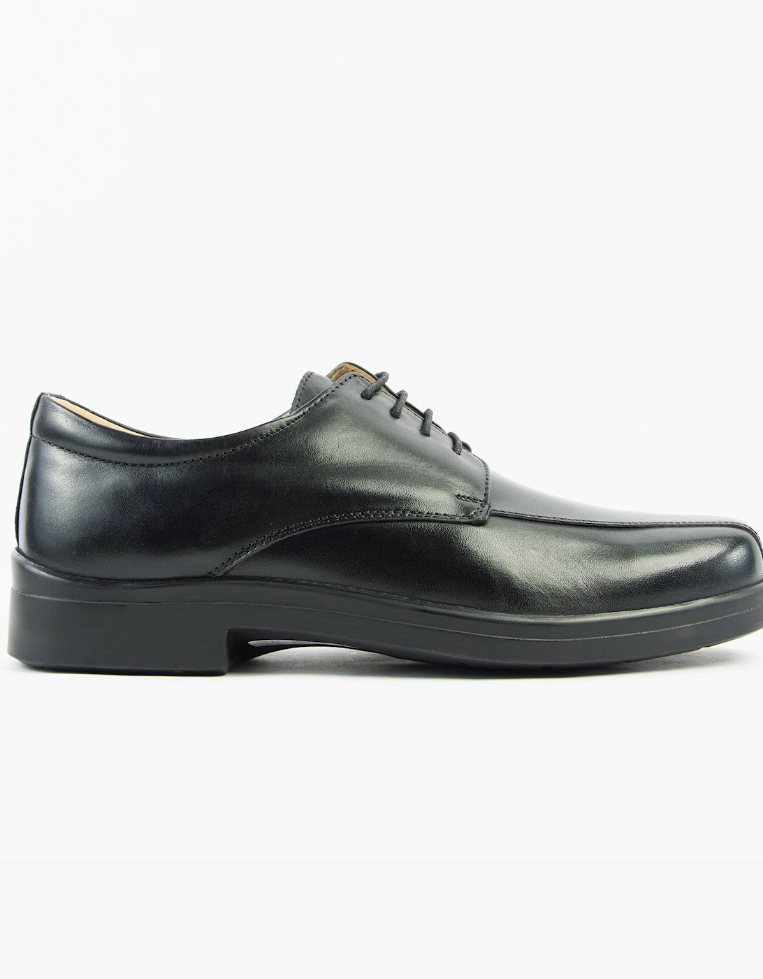 MILTON Mens Leather Tramline Gibson Shoes Black, 5 of 4