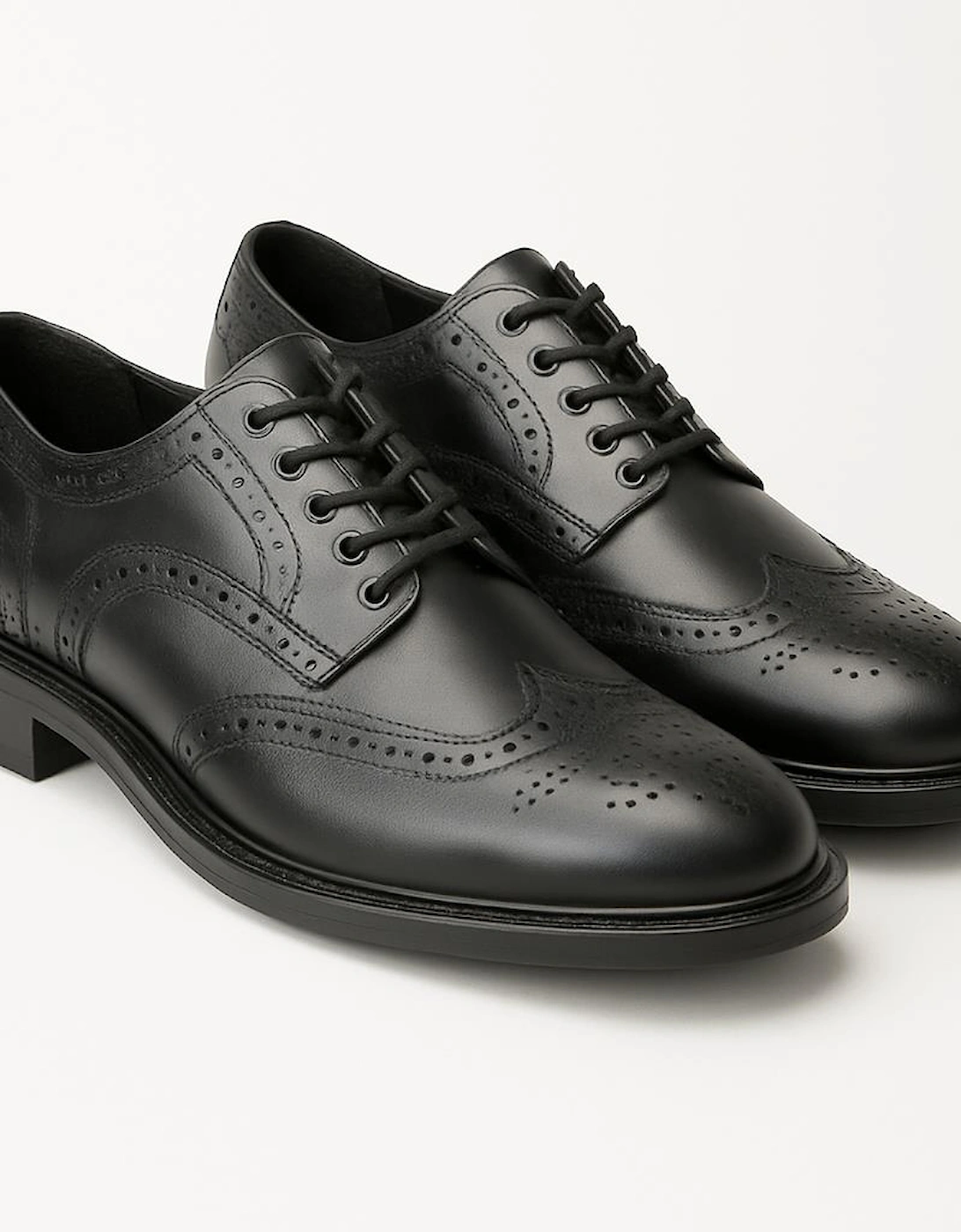 London BRYCE Mens Leather Brogue Shoes Black