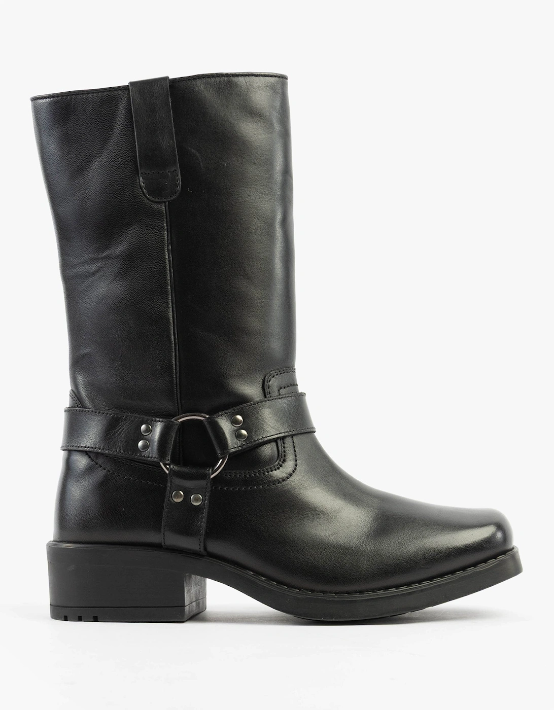 HIGH HARLEY Mens Leather Western Boots Black, 5 of 4