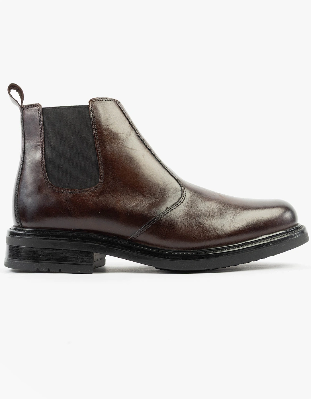 OLIVER Mens Twin Gusset Soft Leather Chelsea Boots Brown, 5 of 4