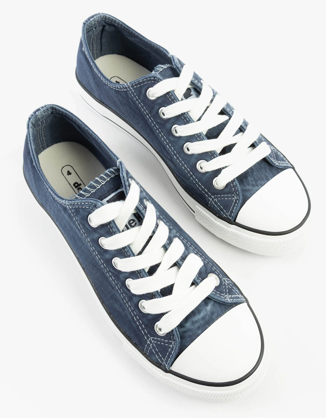 TAYLOR Unisex Canvas Lace Up Trainers Navy
