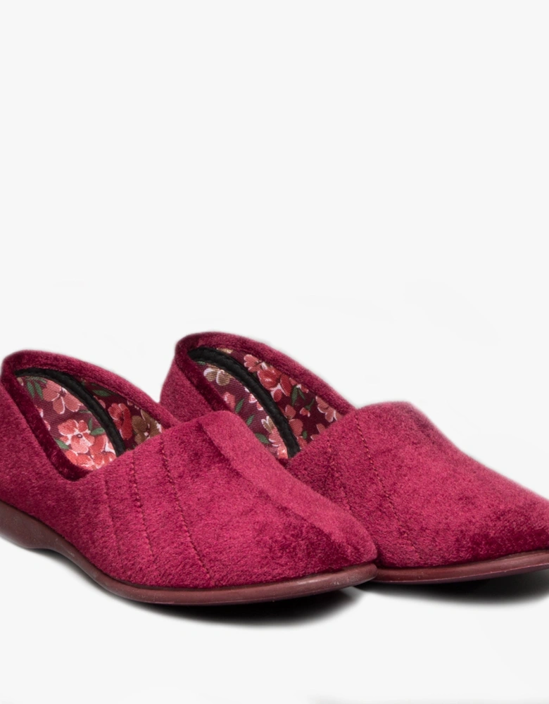 AUDREY Slip On Womens Slippers Burgundy