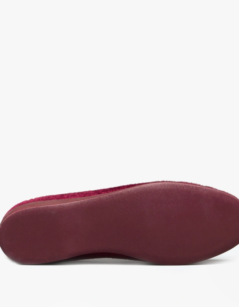 AUDREY Slip On Womens Slippers Burgundy