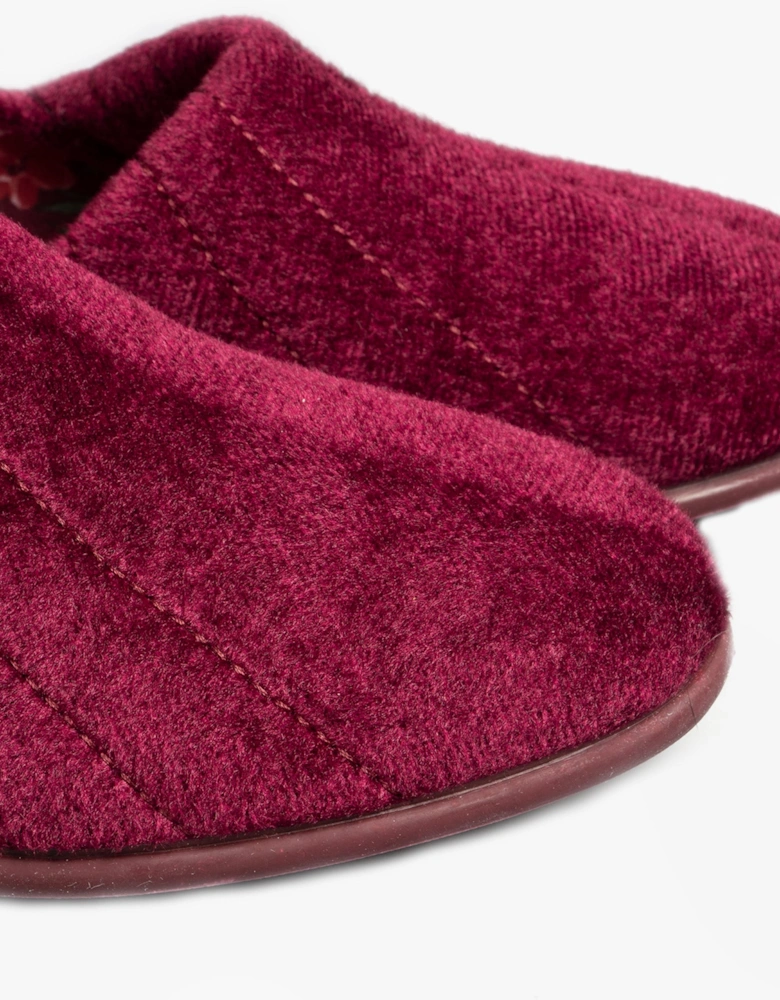 AUDREY Slip On Womens Slippers Burgundy