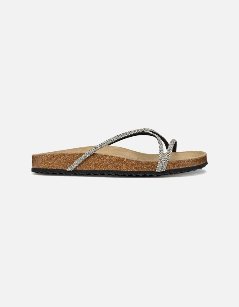D BRIONIA R Polyester Women's Black/Silver Sandals