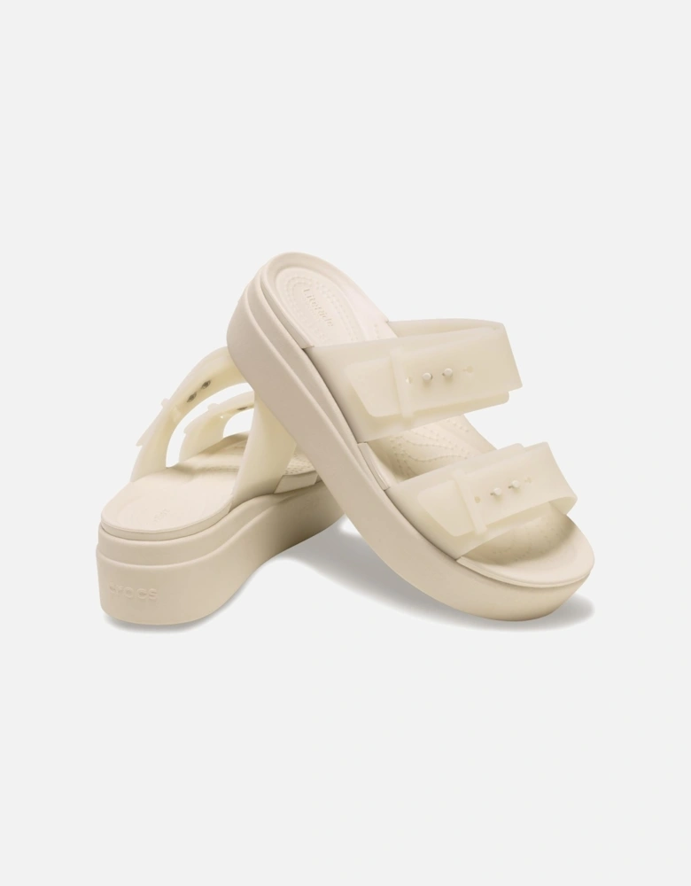 Brooklyn Buckle Low Wedge Women's Sandstone Sandals