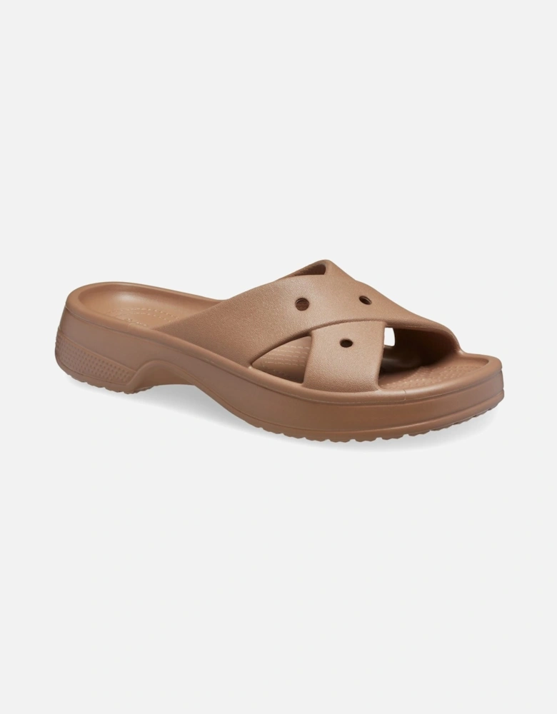 Classic Cross Strap Thermoplastic Women's Milk Chocolate Sandals