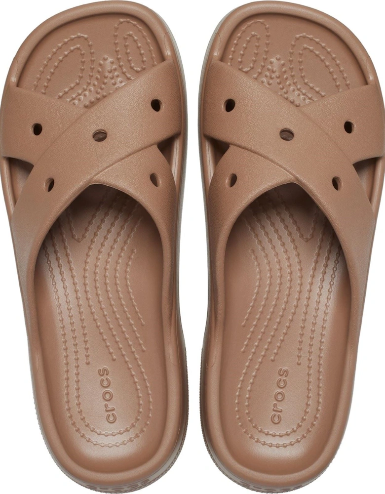 Classic Cross Strap Thermoplastic Women's Milk Chocolate Sandals
