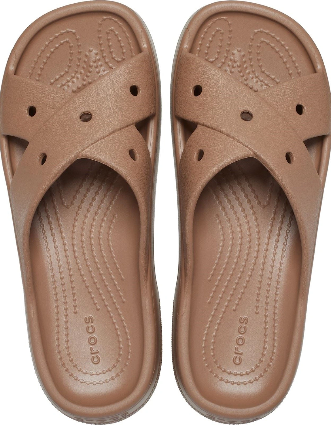 Classic Cross Strap Thermoplastic Women's Milk Chocolate Sandals