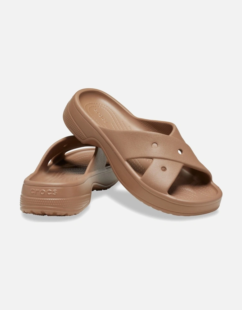 Classic Cross Strap Thermoplastic Women's Milk Chocolate Sandals