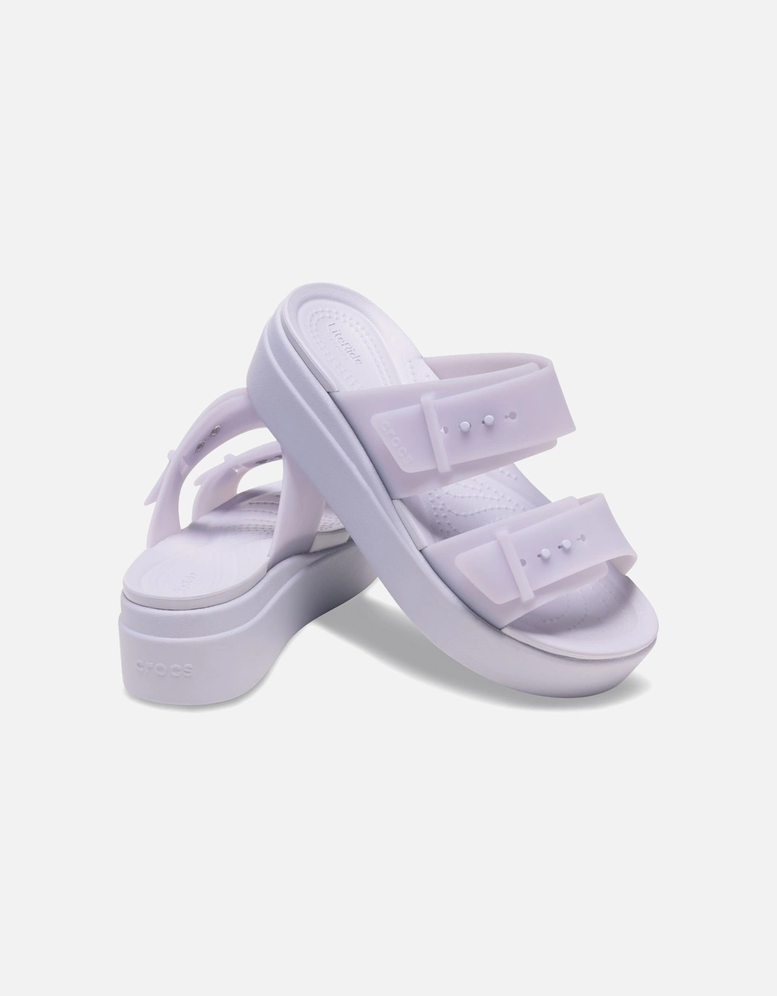 Brooklyn Buckle Low Wedge Women's Purple Moon Sandals